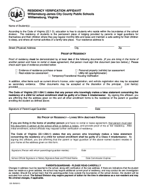 Residency Verification Affidavit