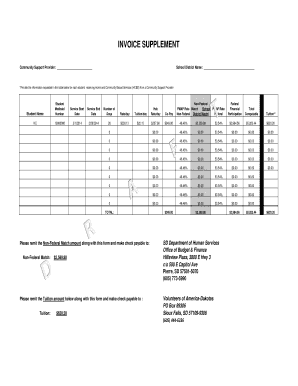 Invoice Supplement for Home and Community Based Services