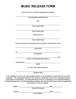 Music Release Form