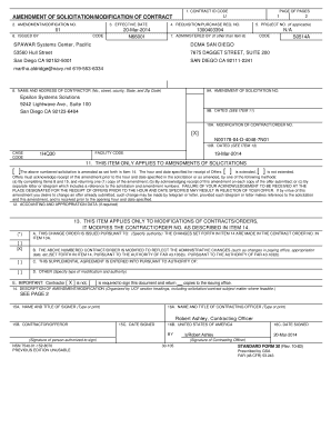 US Federal Contract Modification Form