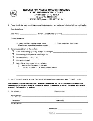 Request for Access to Court Records