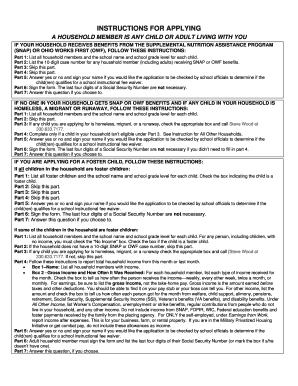 Free and Reduced Price School Meals Application