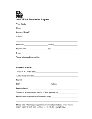 A&C Black Permission Request Form