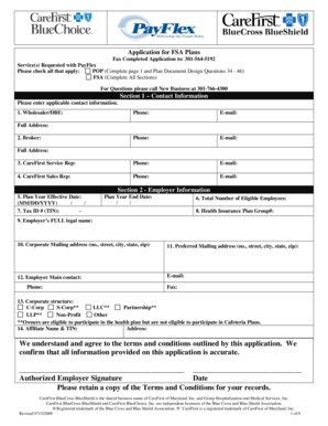CareFirst FSA Plan Application