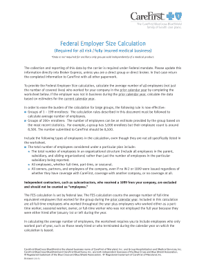 Federal Employer Size Calculation Form