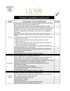 Tenant Cleaning Checklist