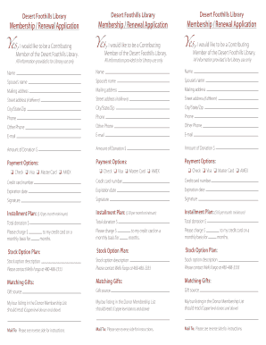 Desert Foothills Library Membership Application