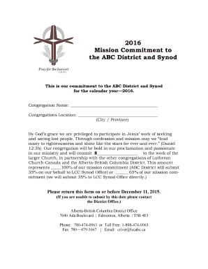 Mission Commitment Form