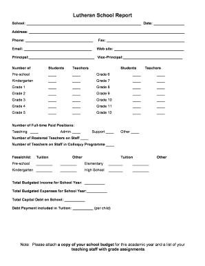 Lutheran School Report