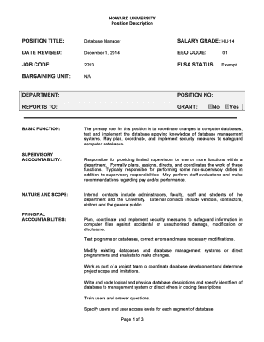 POSITION TITLE SALARY GRADE HU-14 - Howard University - hr howard