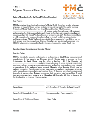 Letter of Introduction for Mental Wellness Consultant