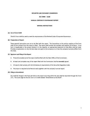SEC Form ACGR Annual Corporate Governance Report