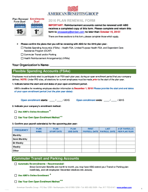 2016 Plan Renewal Form