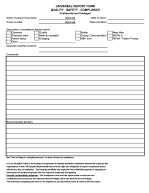 Universal Report Form