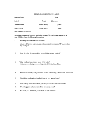 Seizure Assessment Form