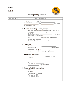 Bibliography Format Guide