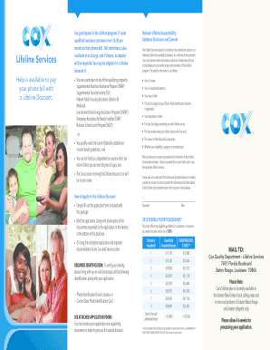Lifeline Program Application and Consent Form