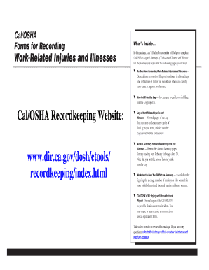 Cal/OSHA Work-Related Injuries and Illnesses Log and Summary