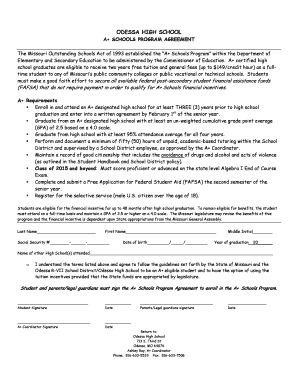Missouri A+ Schools Program Agreement