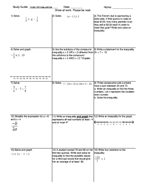 Algebra Inequalities Study Guide