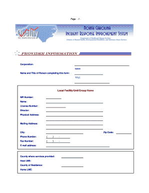 Consumer Incident Report Form