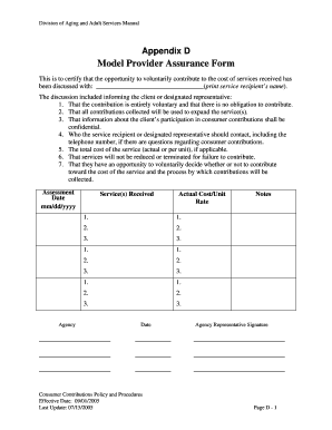 Model Provider Assurance Form