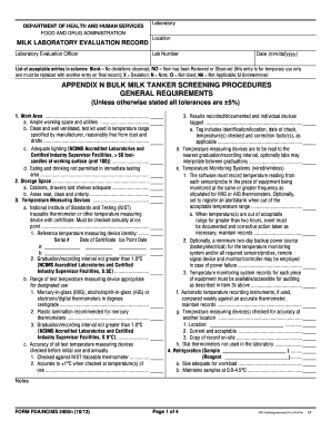 FDA Bulk Milk Tanker Screening Form