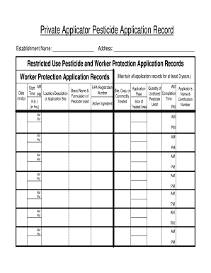 Pesticide Application Record