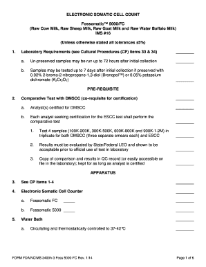 Electronic Somatic Cell Count Form