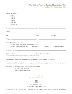 National Trust for Scotland Donation Form
