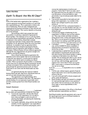 Board Member Agreement Form