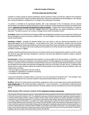 University of Toronto Petition Form