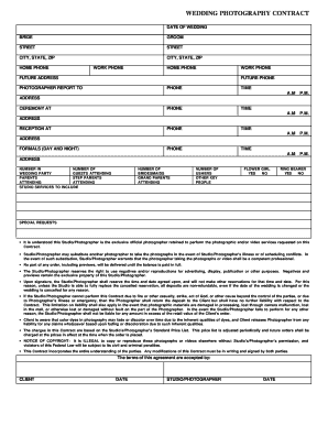 Wedding Photography Contract