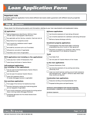 ING Bank Australia Loan Application Form