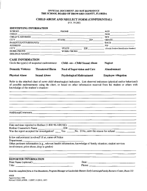 Child Abuse And Neglect Report Form