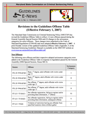 Maryland Sentencing Guidelines Worksheet