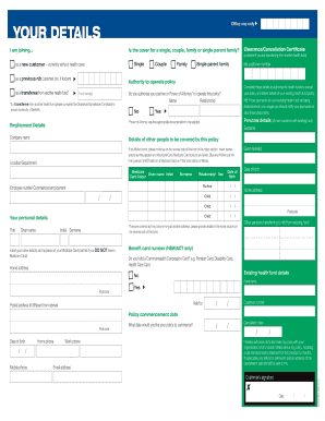 nib Health Insurance Application Form