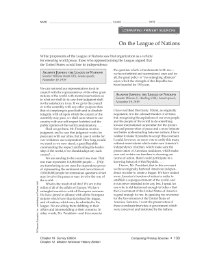 Comparing Primary Sources on League of Nations