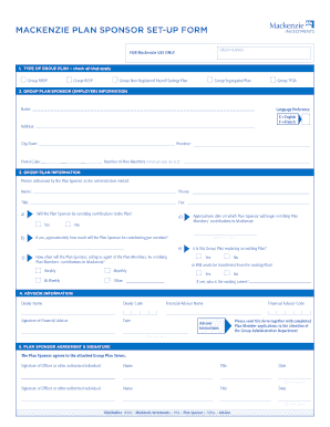 Mackenzie Group Retirement Savings Plan Setup Form