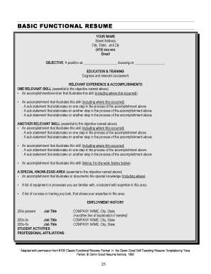 Functional Resume Template