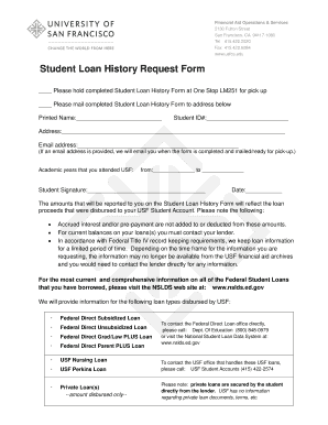 Student Loan History Request Form