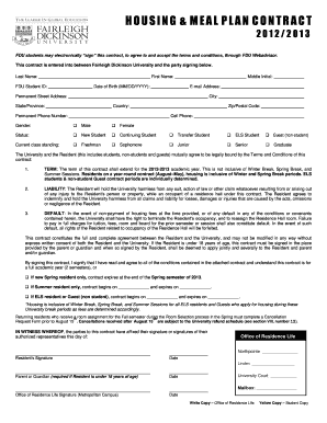 Housing & Meal Plan Contract