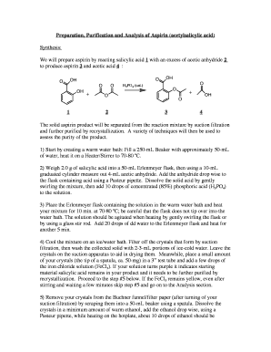 preparation of acetylsalicylic acid 1 preparation of acetylsalicylic acid 1
