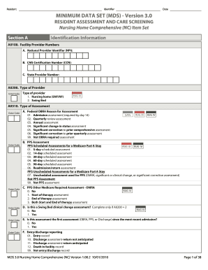 Nursing Home Comprehensive Assessment Form