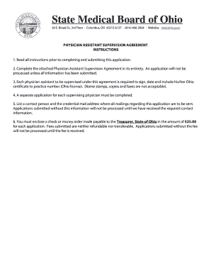 Physician Assistant Supervision Agreement