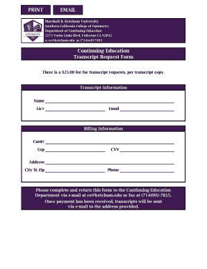 Fillable Online Transcript RequestNew.doc Fax Email Print - pdfFiller