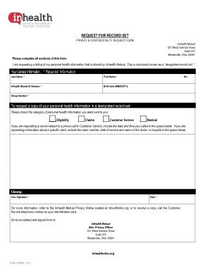 Privacy & Confidentiality Request Form