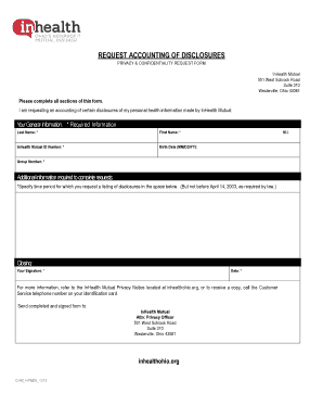 Privacy Disclosure Accounting Request Form