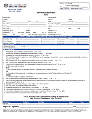 Xolair Prior Authorization Form