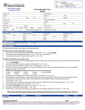 Revatio Prior Authorization Form